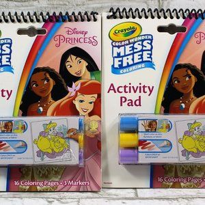 Lot of 2 Travel Size Princess Mess Free Color Wonder Activity
